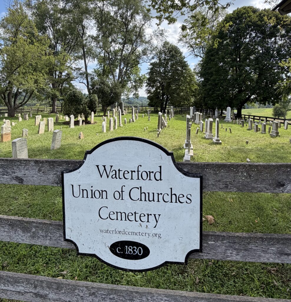 Cemetery views entrancesign