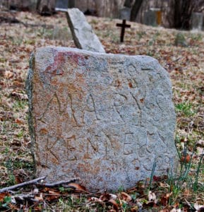 African American gravestone in the Waterford Union of Churches Cemetery in Loudoun County Virginia