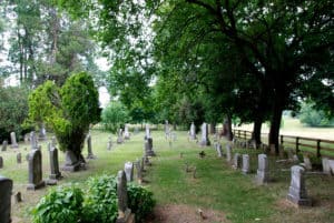 African American and white cemetery in the national historic village of Waterford VA